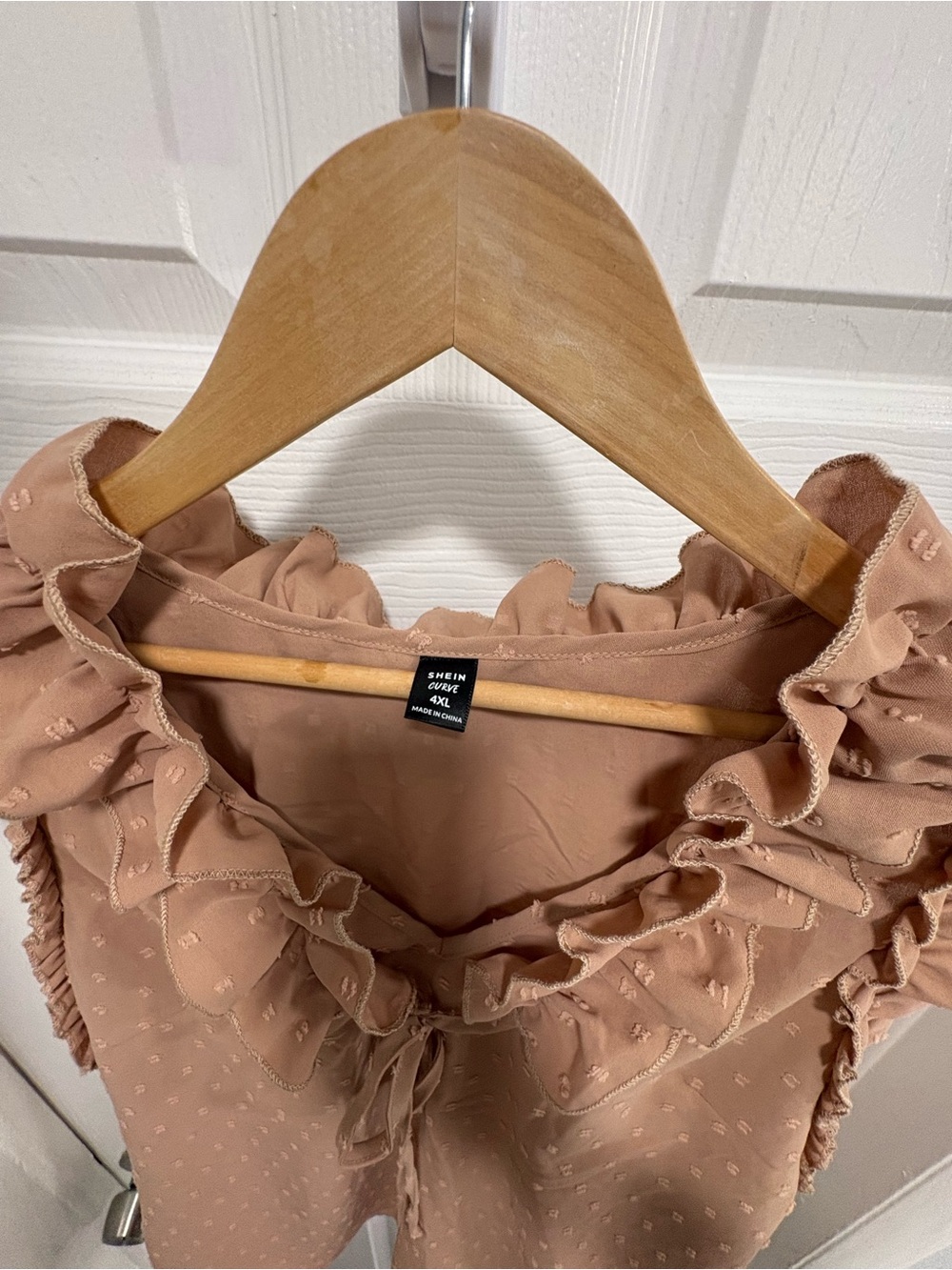 SHEIN Dusty Rose Ruffled Tie-Front Sleeveless Blouse